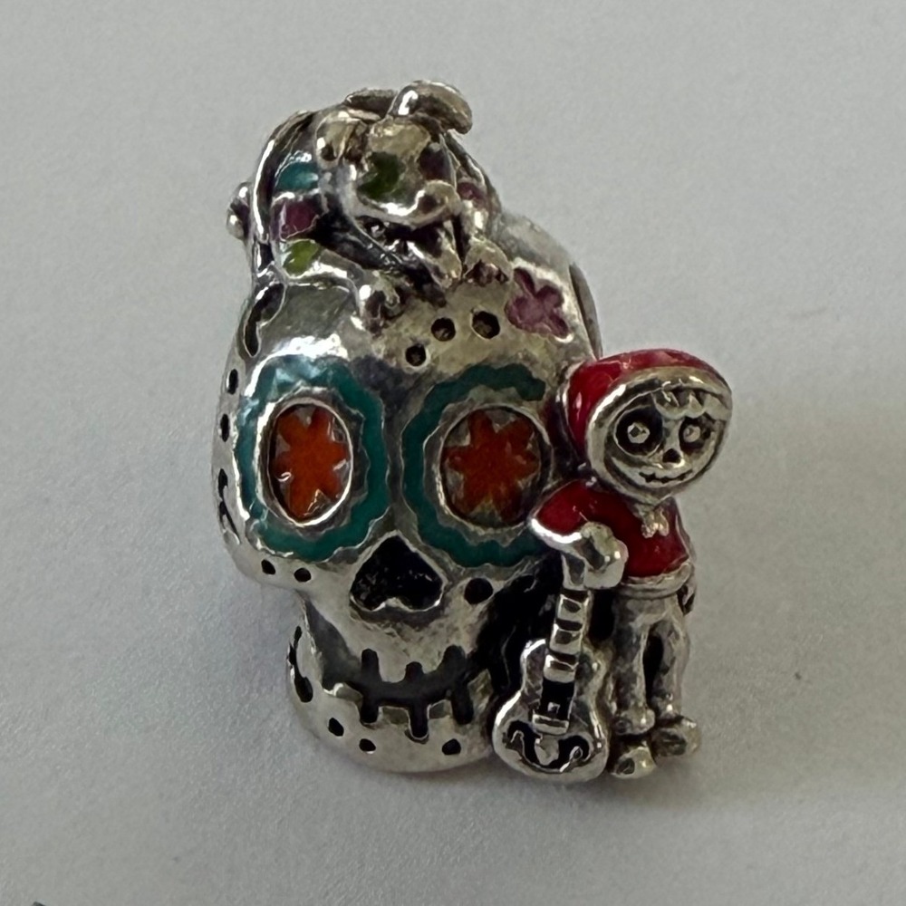 Pandora Disney Pixar Coco Miguel Dante Skull Charm 799026C01 Sterling Silver